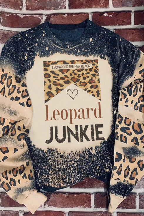 Black Leopard Junkie Crew Neck Sweatshirt